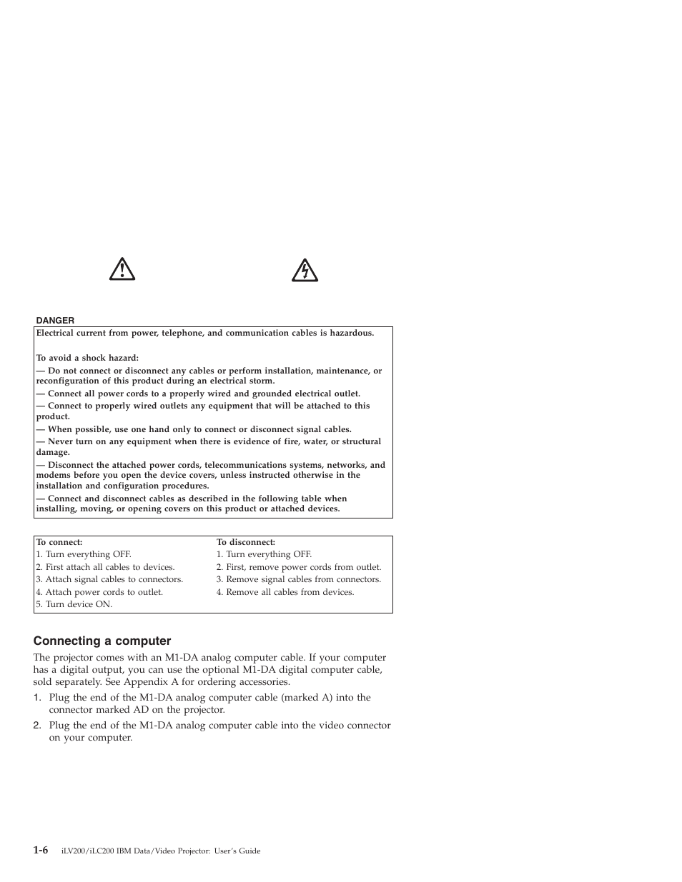 Connecting a computer | IBM ILC200 User Manual | Page 14 / 76