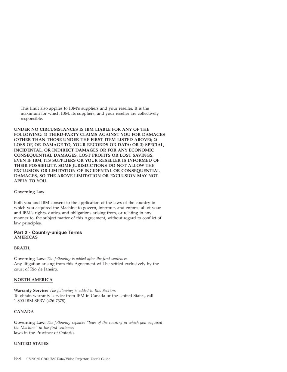 Part 2 - country-unique terms | IBM ILC200 User Manual | Page 60 / 76