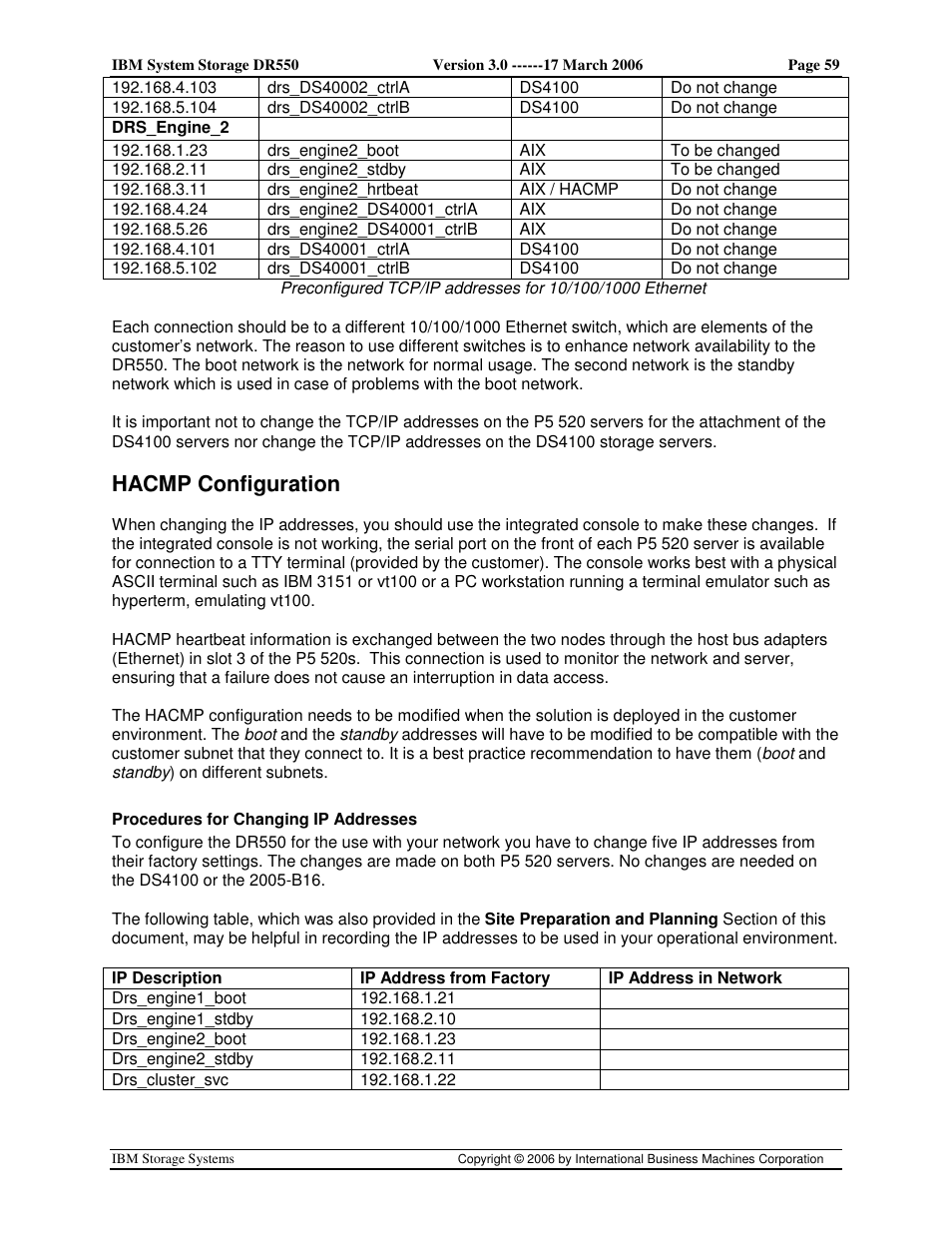 Hacmp configuration | IBM DR550 User Manual | Page 59 / 128