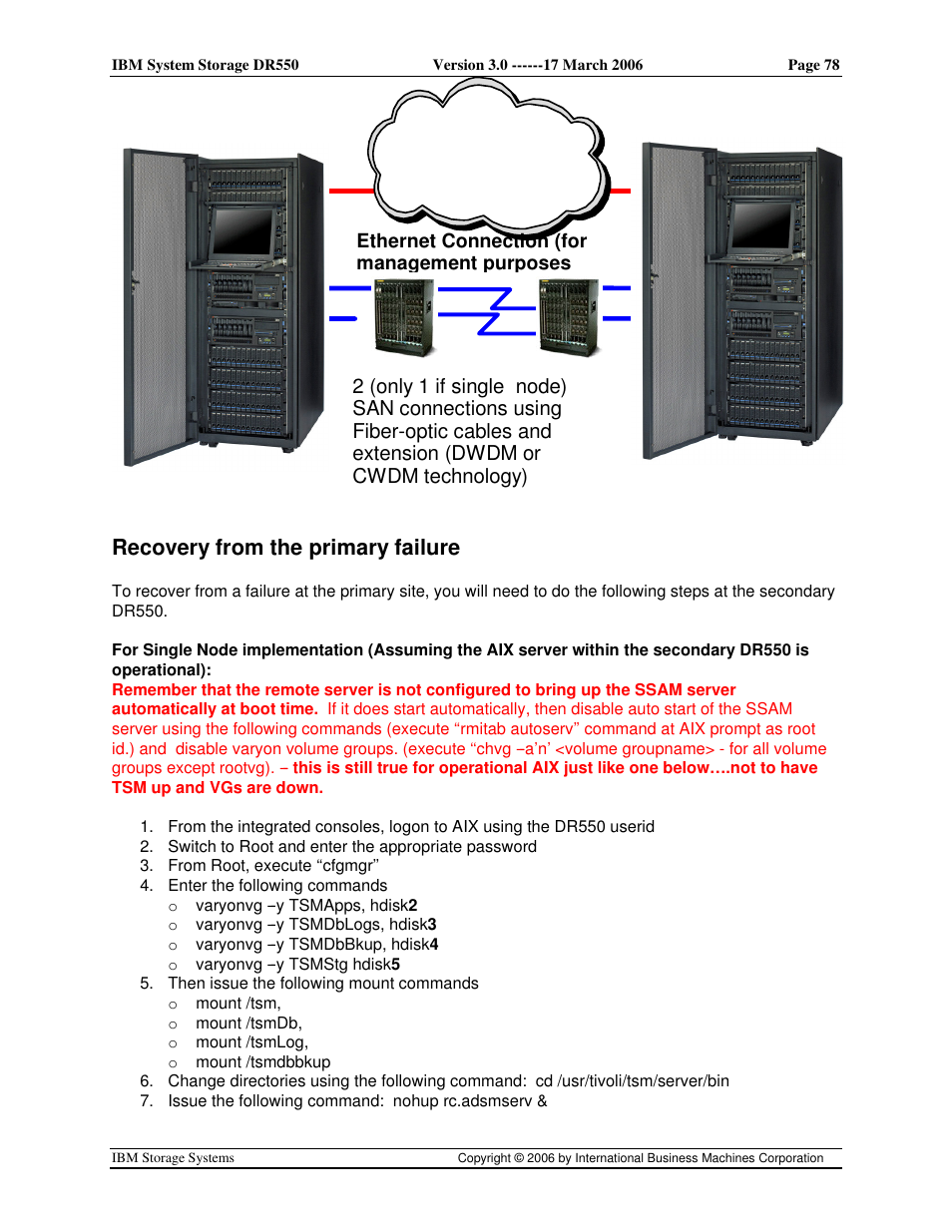 Recovery from the primary failure | IBM DR550 User Manual | Page 78 / 128