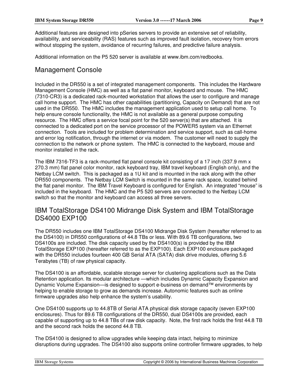 Management console | IBM DR550 User Manual | Page 9 / 128