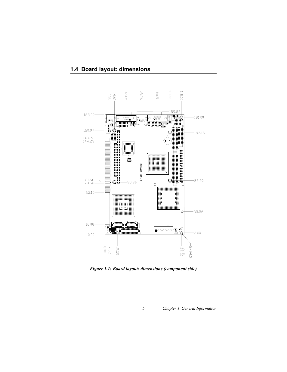 4 board layout: dimensions, Ntroduction, 5chapter 1 general information | IBM CFC2 User Manual | Page 13 / 154