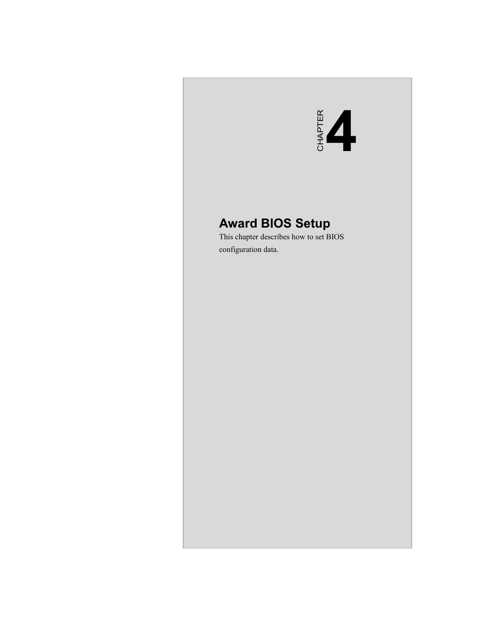 4 award bios setup, Software configuration | IBM CFC2 User Manual | Page 41 / 154