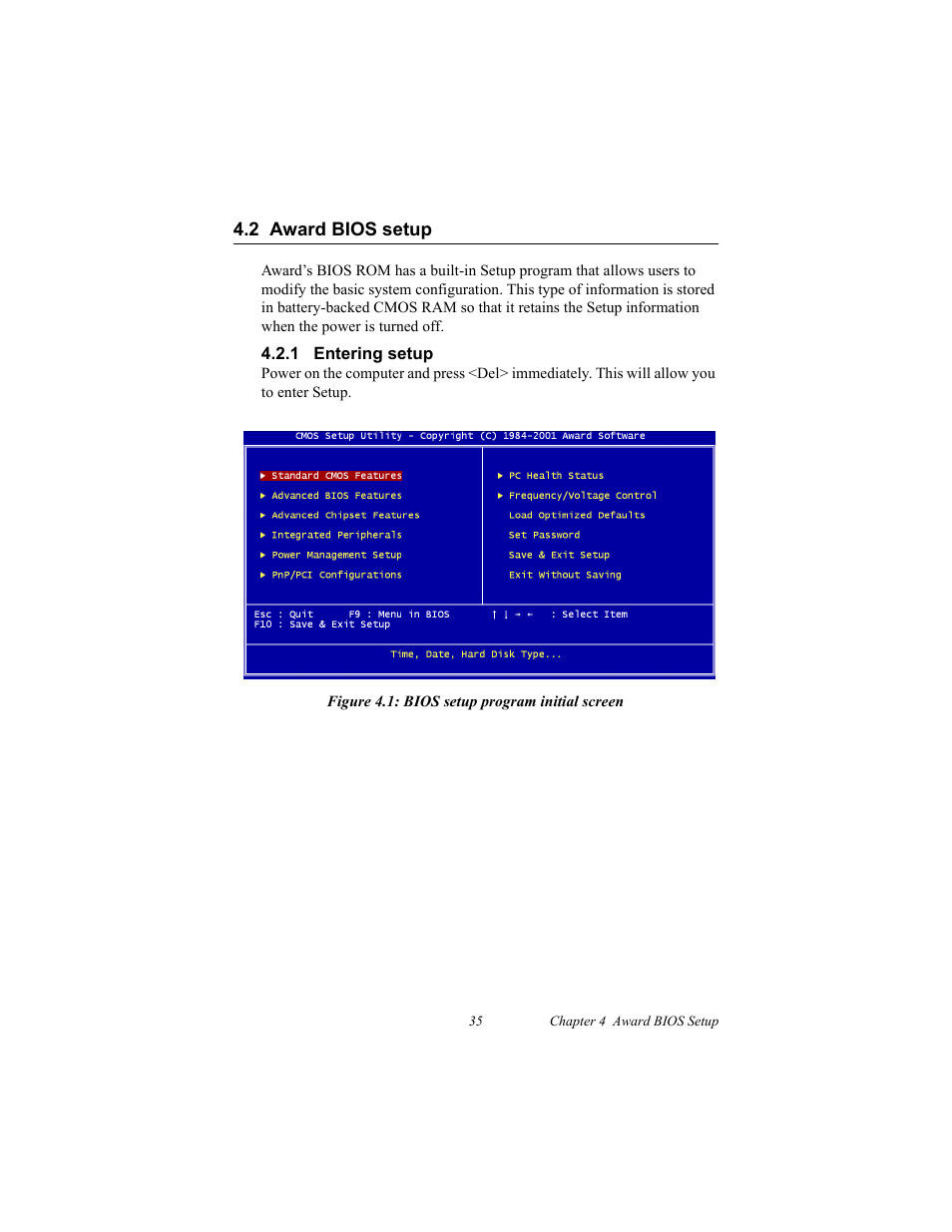 2 award bios setup, 1 entering setup, Connections to (640 x 480 tft color lcd) | Connections to (1024 x 768 tft color lcd) | IBM CFC2 User Manual | Page 43 / 154