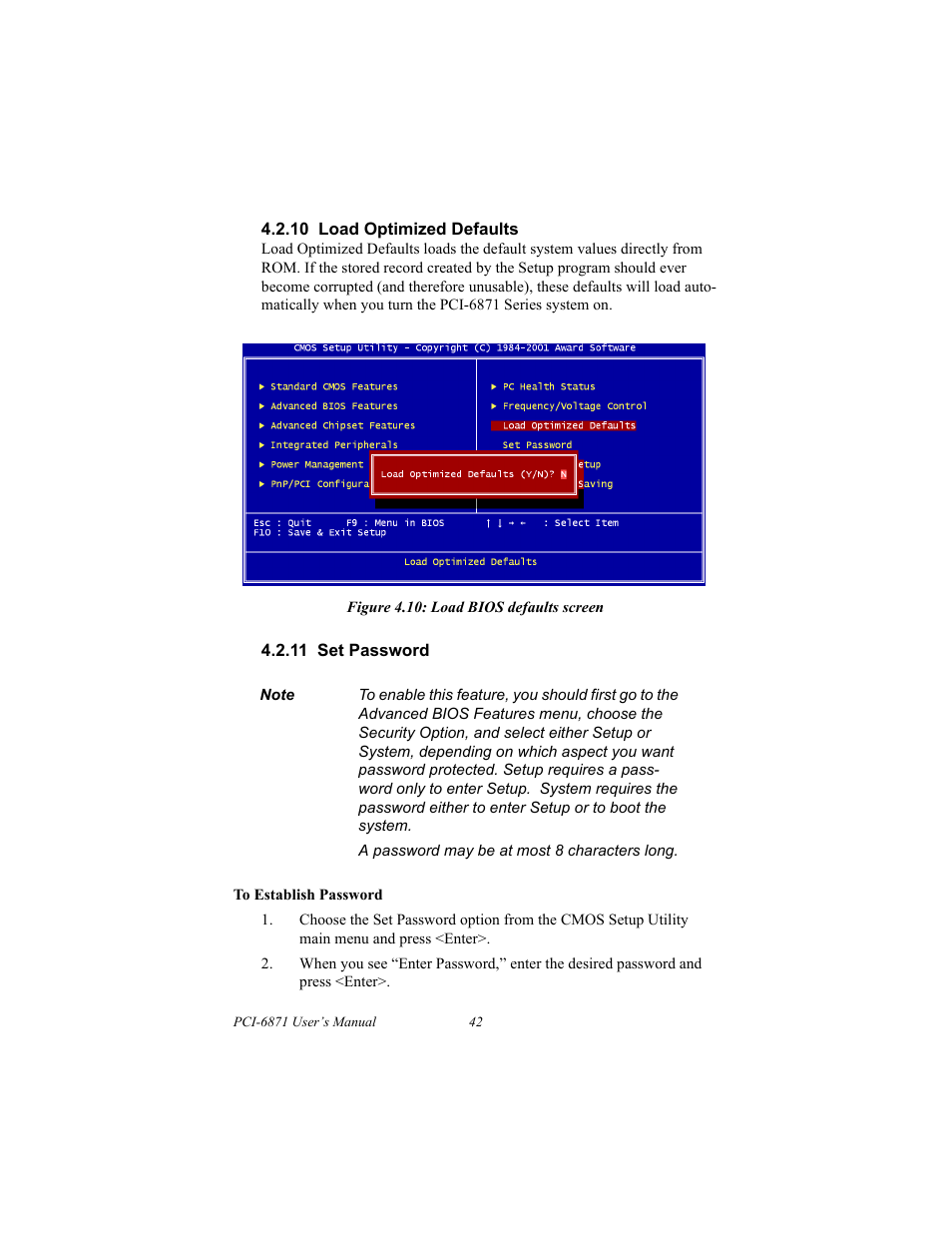 10 load optimized defaults, 11 set password, Standard cmos features setup | Advanced bios features setup | IBM CFC2 User Manual | Page 50 / 154