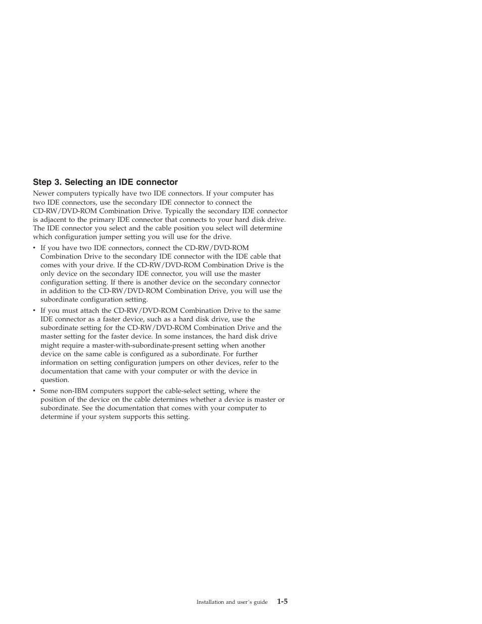 Step 3. selecting an ide connector | IBM 22P6959 User Manual | Page 13 / 50