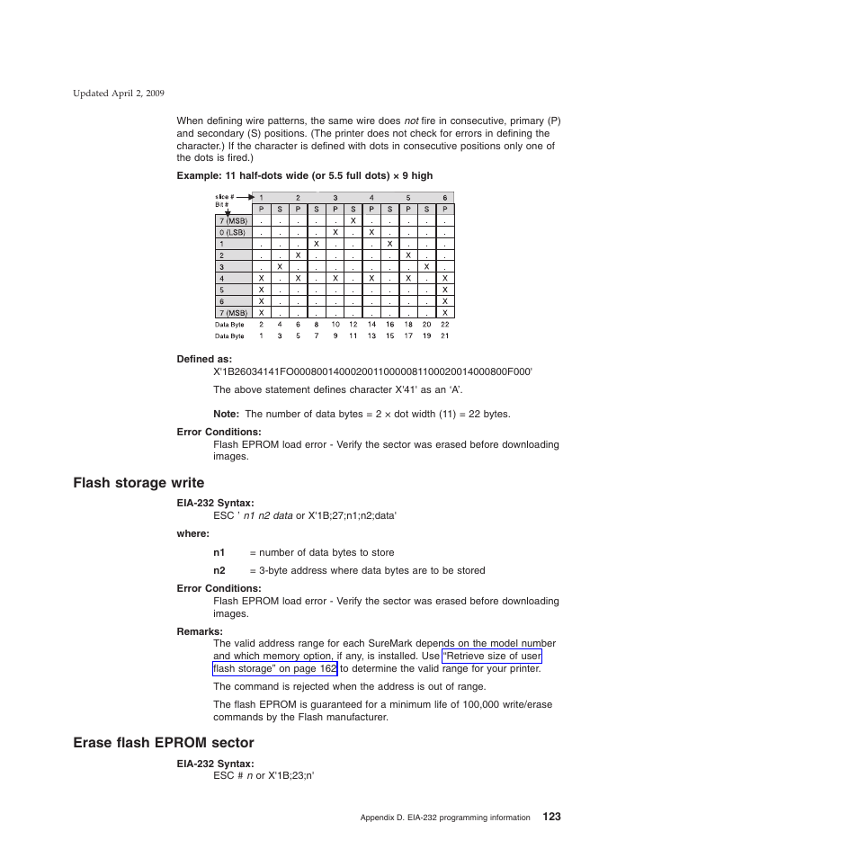 Flash storage write, Erase flash eprom sector, Flash storage write erase flash eprom sector | IBM SUREMARK TI8 User Manual | Page 145 / 244
