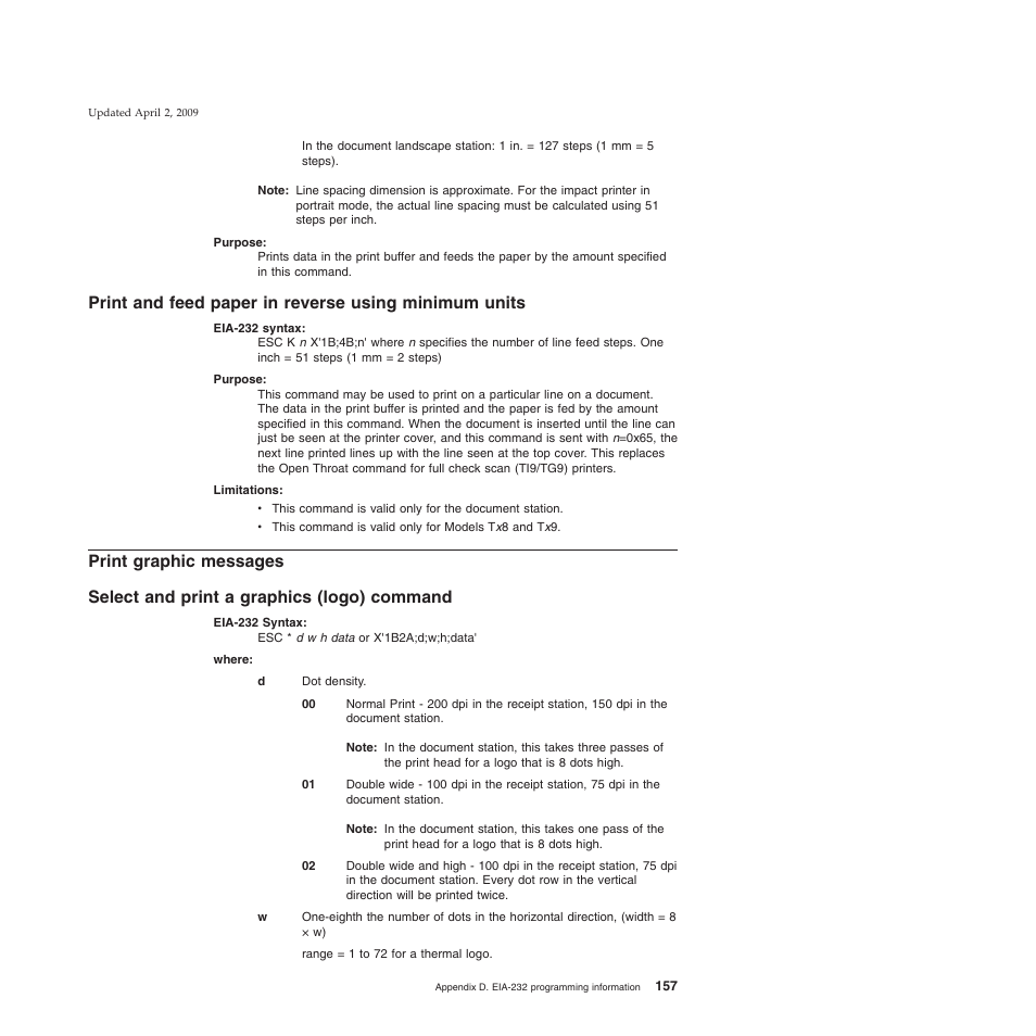 Print graphic messages, Select and print a graphics (logo) command | IBM SUREMARK TI8 User Manual | Page 179 / 244