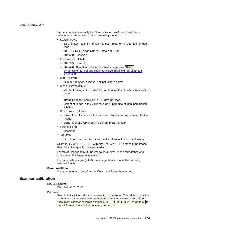 Scanner calibration | IBM SUREMARK TI8 User Manual | Page 195 / 244
