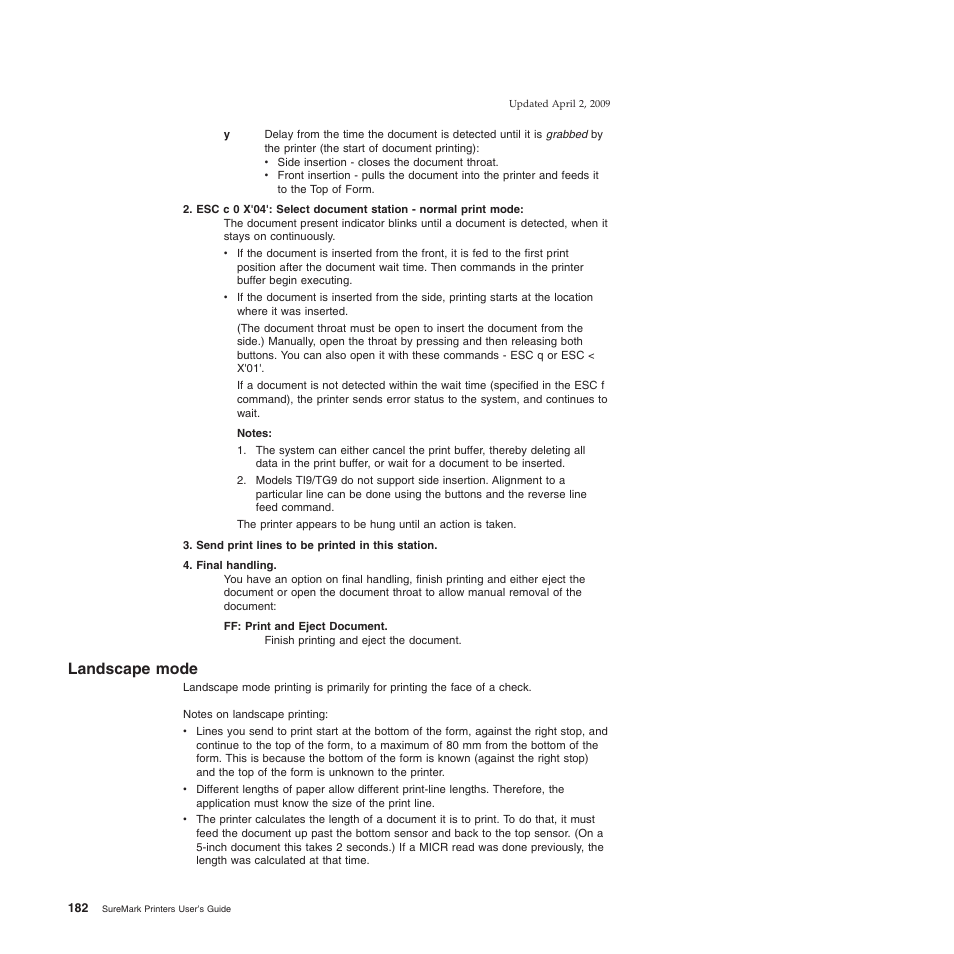 Landscape mode | IBM SUREMARK TI8 User Manual | Page 204 / 244