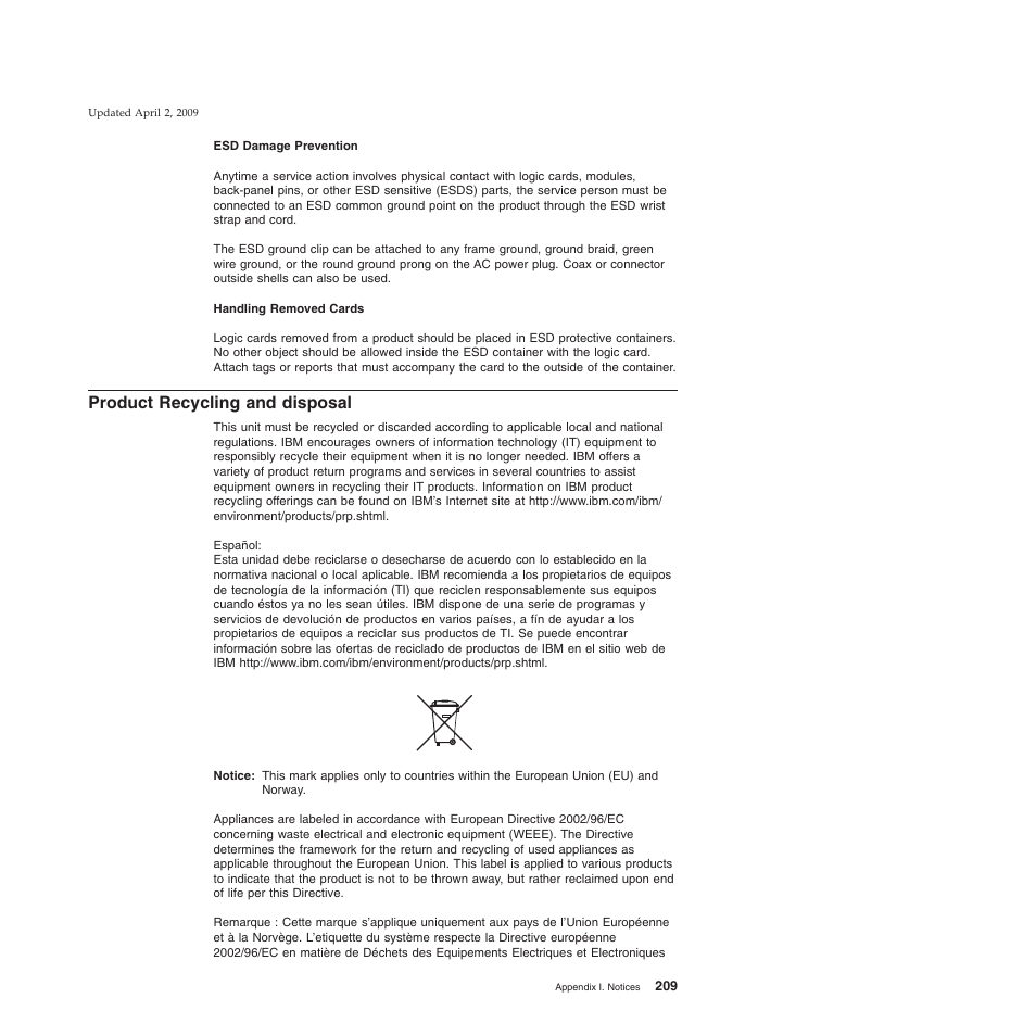 Product recycling and disposal | IBM SUREMARK TI8 User Manual | Page 231 / 244