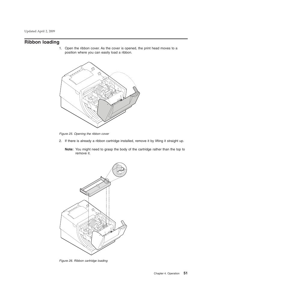 Ribbon loading | IBM SUREMARK TI8 User Manual | Page 73 / 244