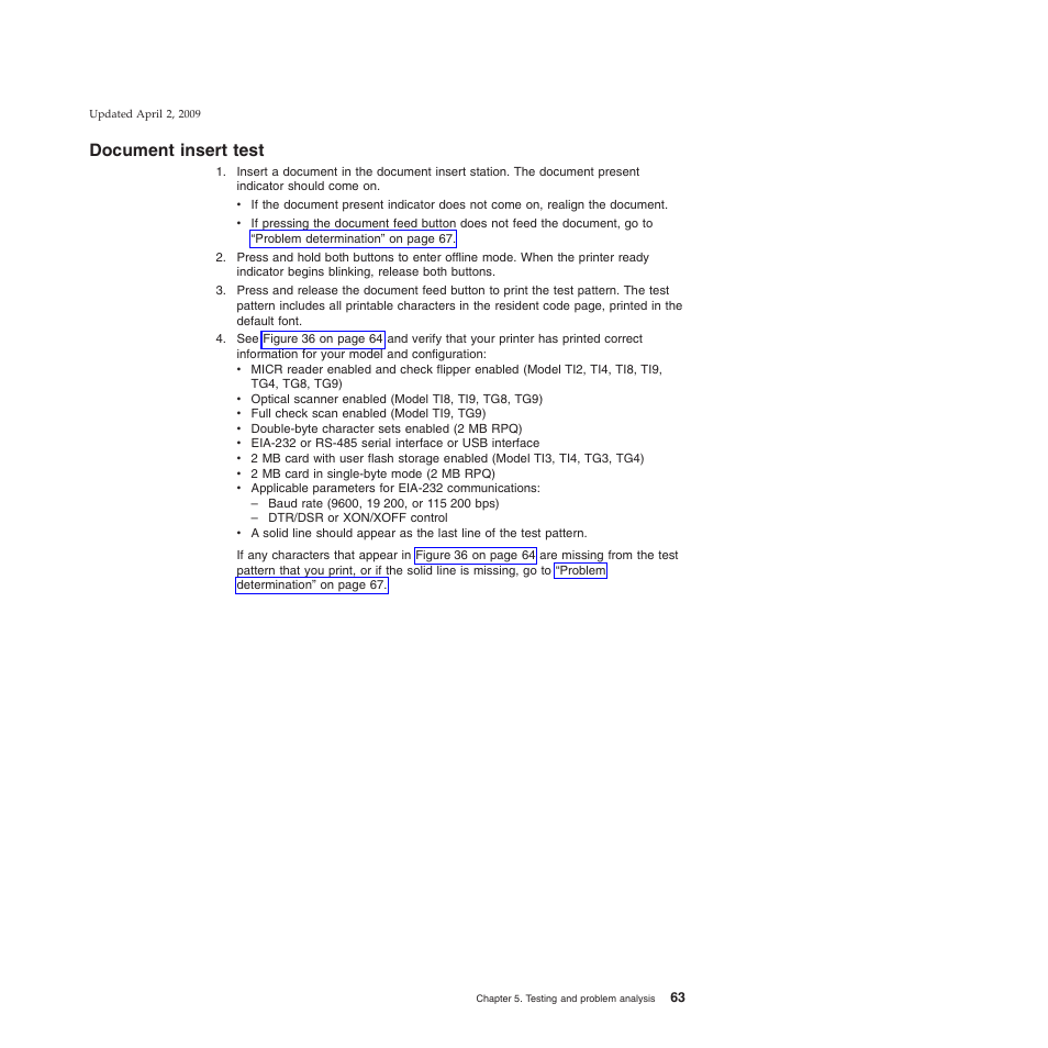 Document insert test | IBM SUREMARK TI8 User Manual | Page 85 / 244