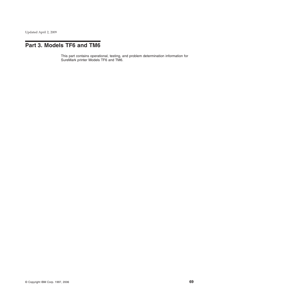 Part 3. models tf6 and tm6 | IBM SUREMARK TI8 User Manual | Page 91 / 244