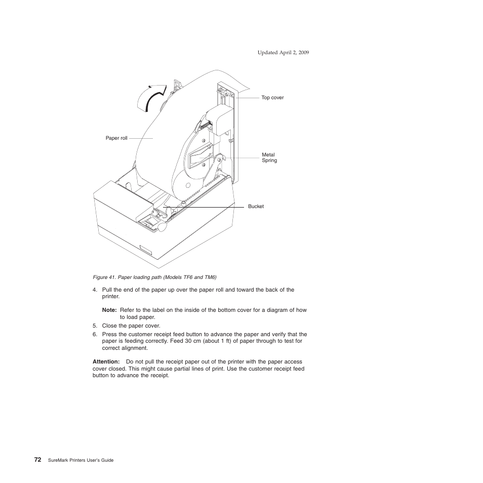 Paper loading path (models tf6 and tm6) | IBM SUREMARK TI8 User Manual | Page 94 / 244