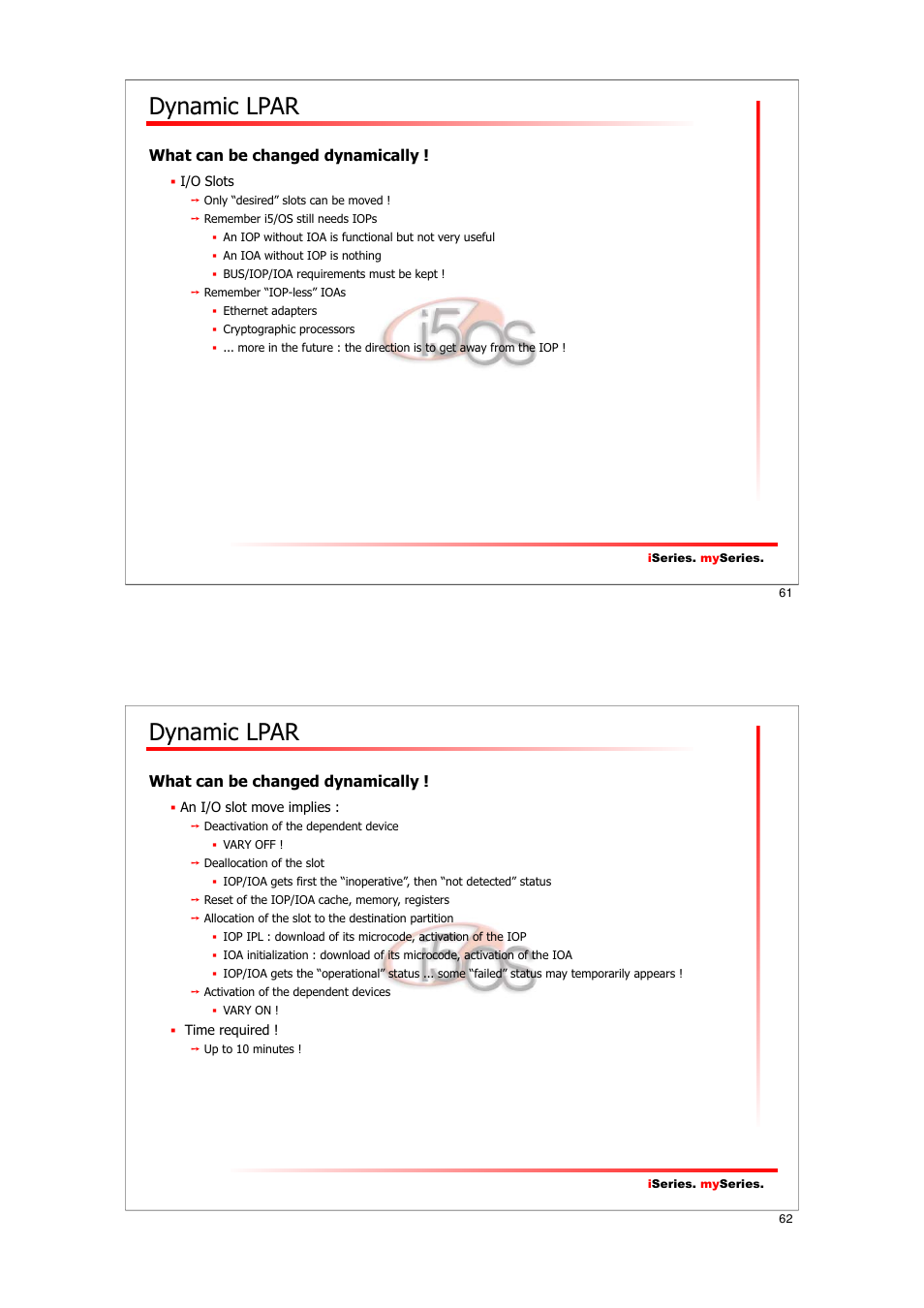 Dynamic lpar | IBM I5/OS User Manual | Page 31 / 59