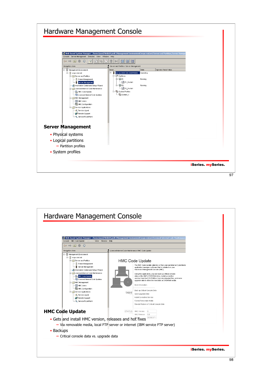 Hardware management console | IBM I5/OS User Manual | Page 49 / 59