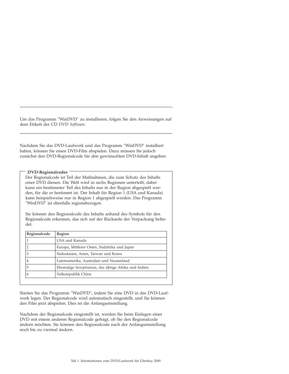 Windvd installieren, Einen dvd-film abspielen | IBM ULTRABAY 2000 User Manual | Page 15 / 62