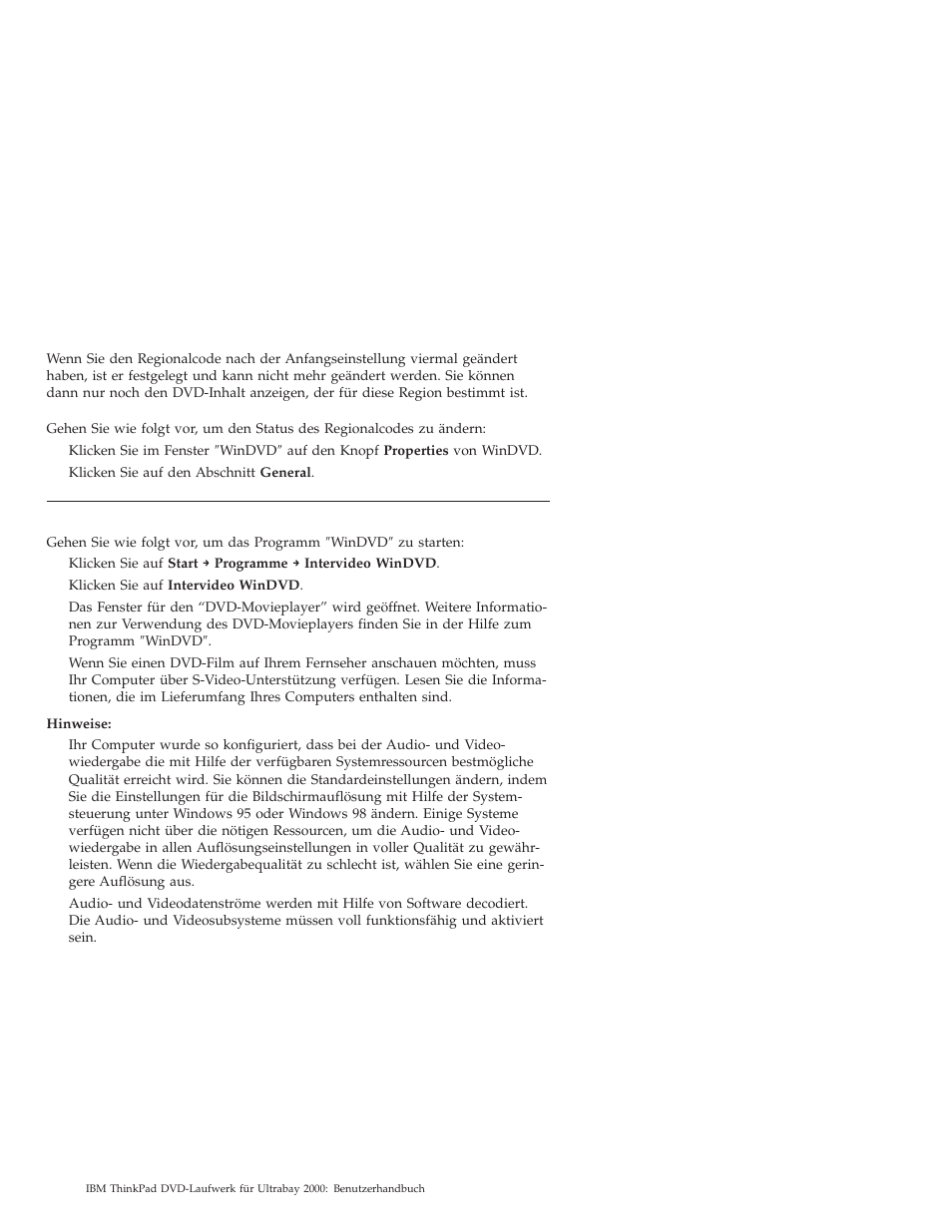 Windvd starten | IBM ULTRABAY 2000 User Manual | Page 16 / 62