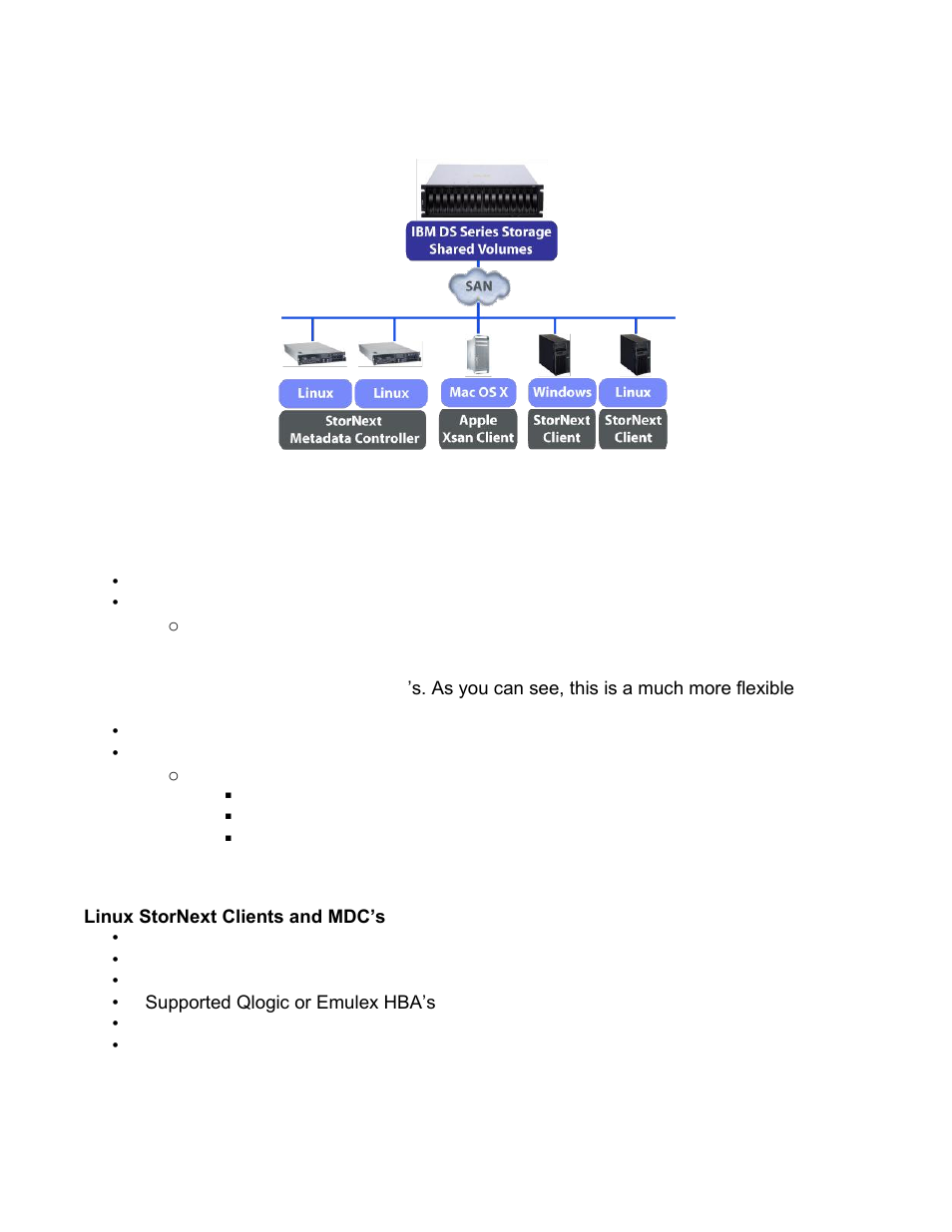 Heterogeneous, Component descriptions, Apple clients | Linux stornext clients and mdc‟s | IBM SYSTEM STORAGE DS5000 User Manual | Page 6 / 38