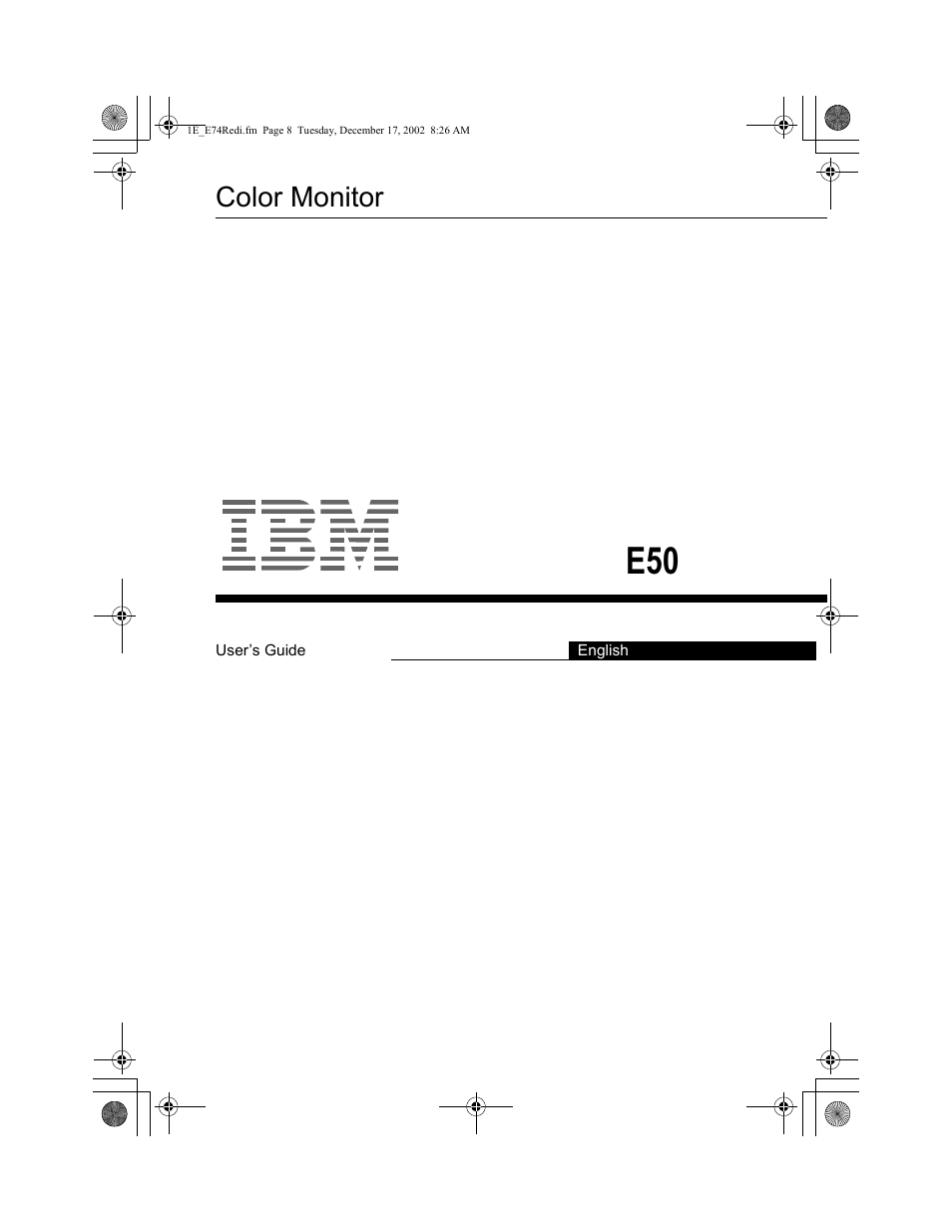 IBM E50 User Manual | 15 pages