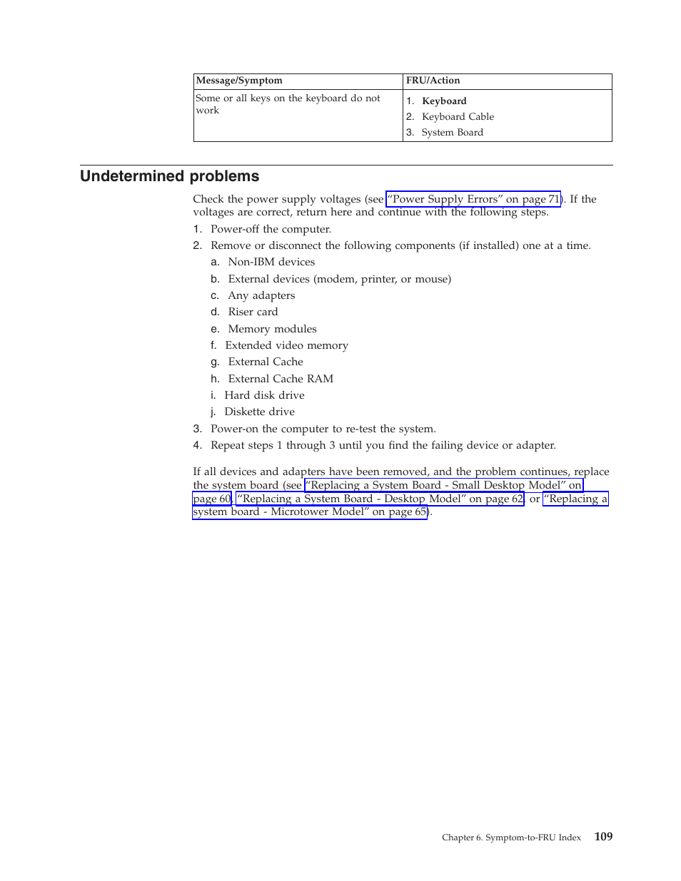 Undetermined problems, Undetermined problems” on | IBM 6341 User Manual | Page 117 / 252