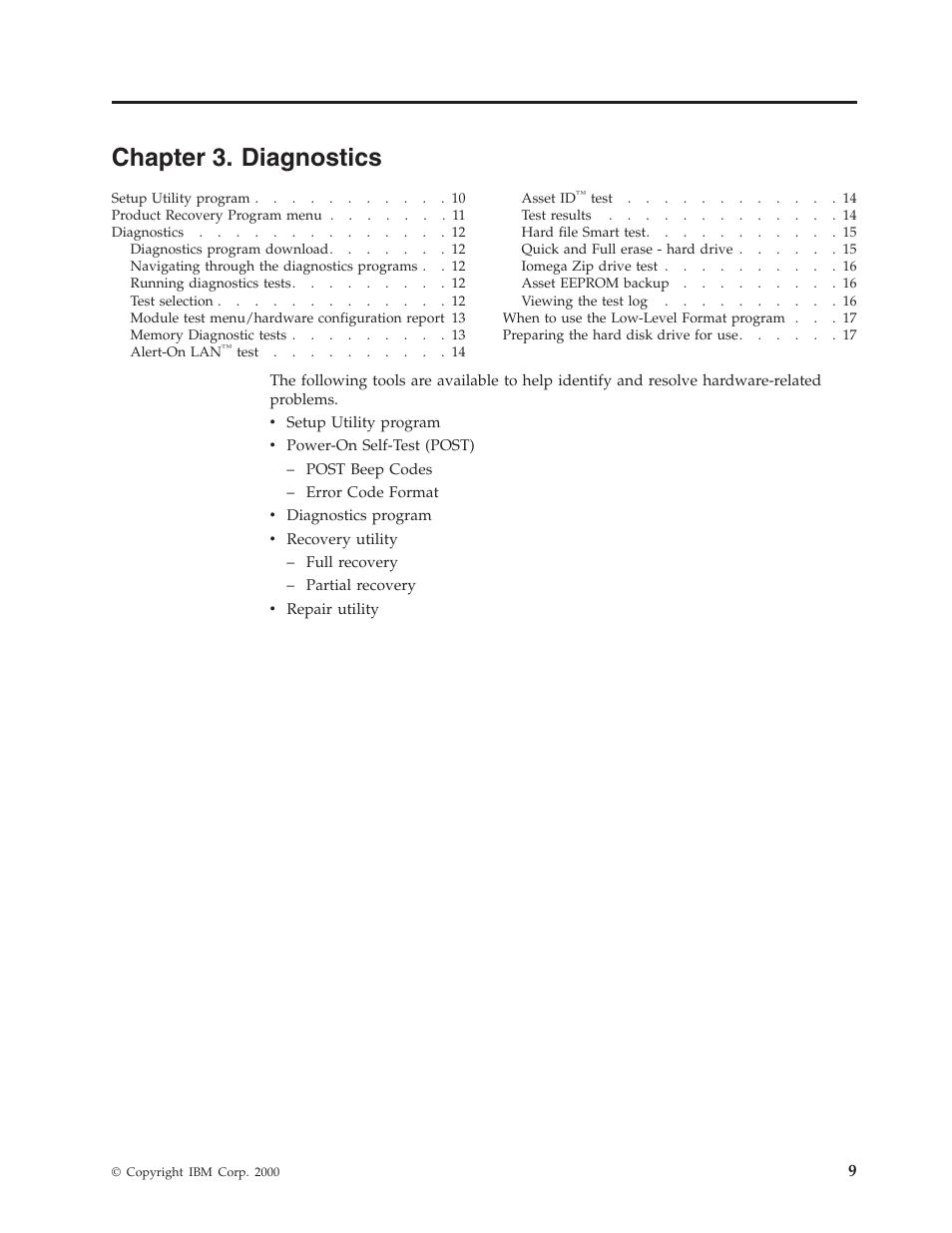 Chapter 3. diagnostics | IBM 6341 User Manual | Page 17 / 252