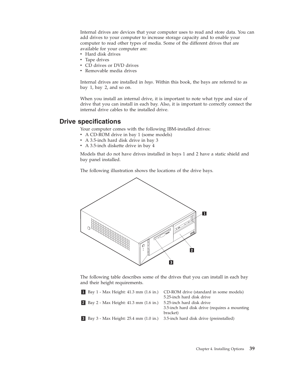 Drive specifications | IBM 6341 User Manual | Page 47 / 252