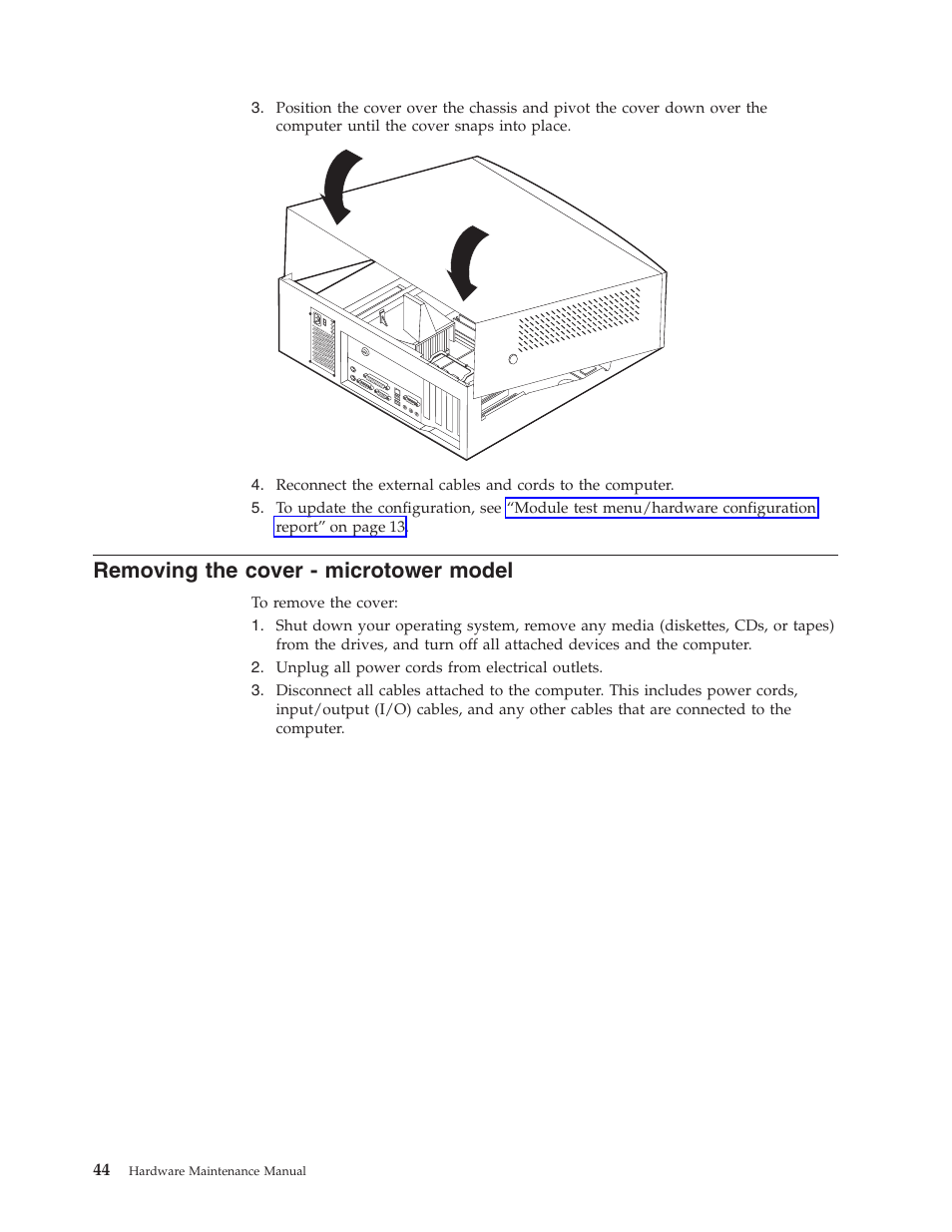 Removing the cover - microtower model | IBM 6341 User Manual | Page 52 / 252