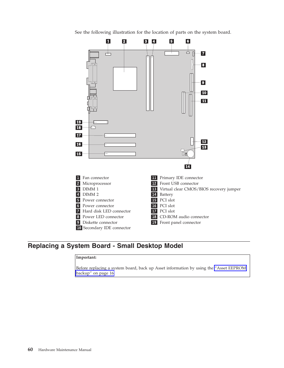 Replacing a system board - small desktop model | IBM 6341 User Manual | Page 68 / 252