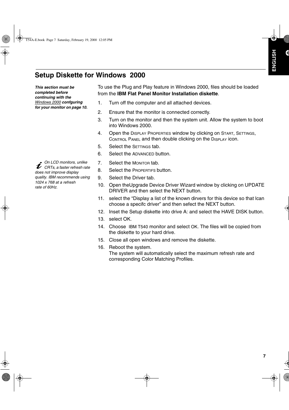 Setup diskette for windows 2000 | IBM 9511-A User Manual | Page 9 / 28