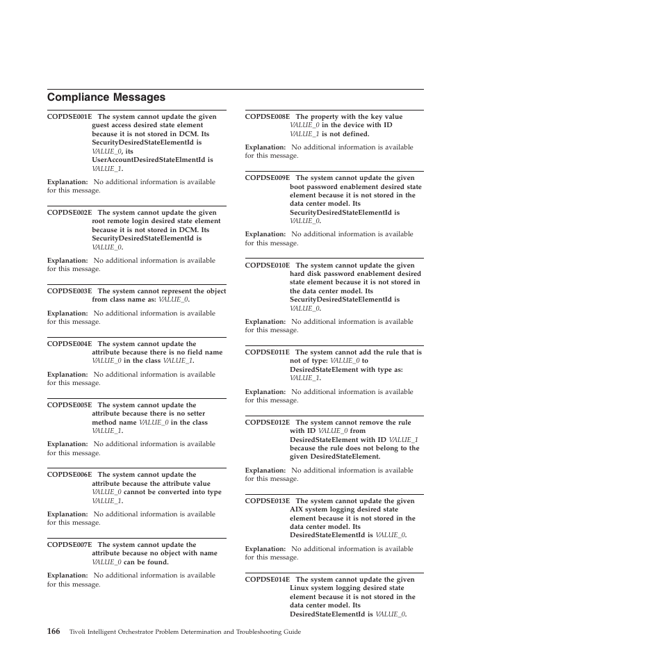 Compliance messages, Compliance, Messages | IBM 51 User Manual | Page 178 / 248