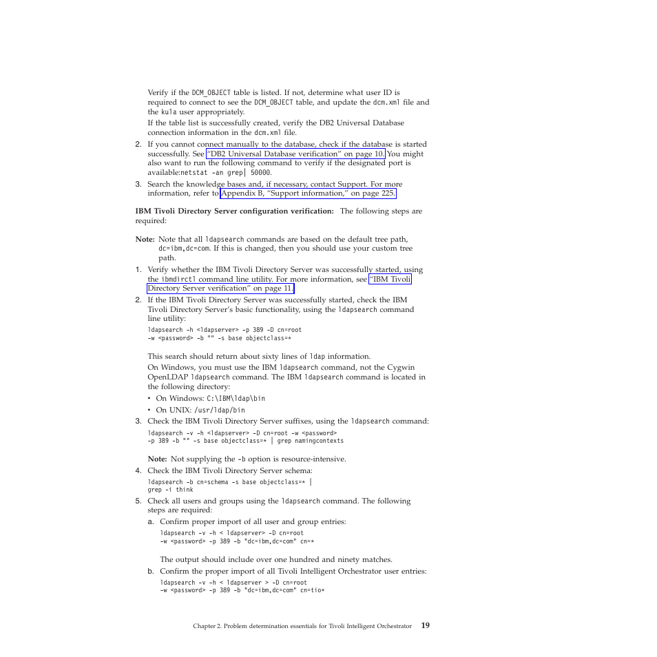 Tivoli, Directory, Server | Configuration, Verification | IBM 51 User Manual | Page 31 / 248