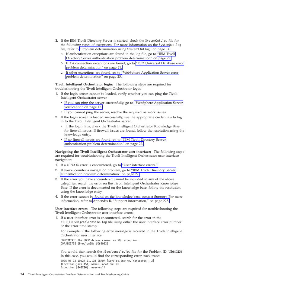 Tivoli, Intelligent, Orchestrator | Login, Navigating, User, Interface, Errors | IBM 51 User Manual | Page 36 / 248