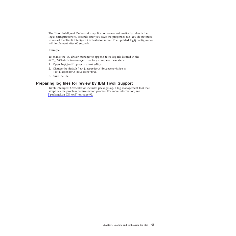 Preparing, Files, Review | Tivoli, Support | IBM 51 User Manual | Page 55 / 248