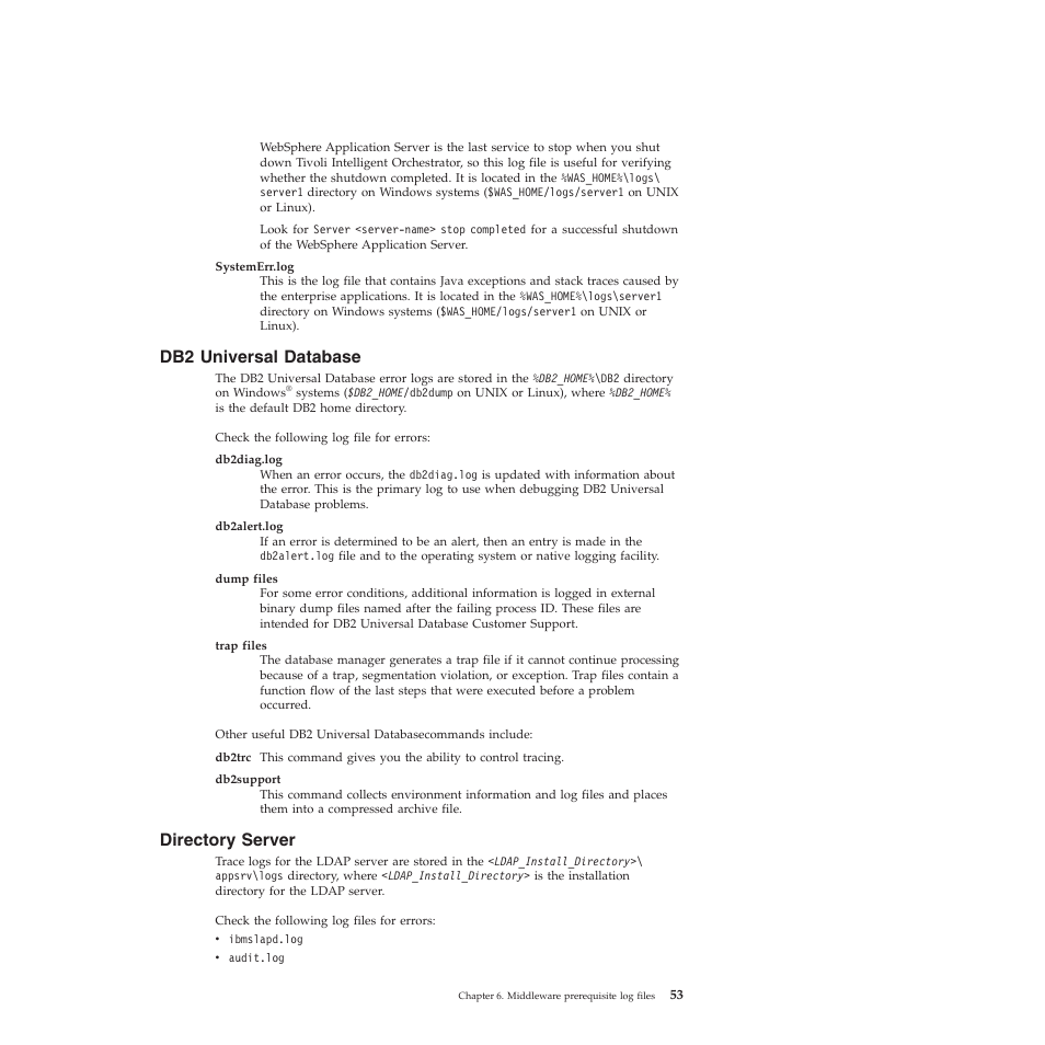 Db2 universal database, Directory server, Universal | Database, Directory, Server | IBM 51 User Manual | Page 65 / 248