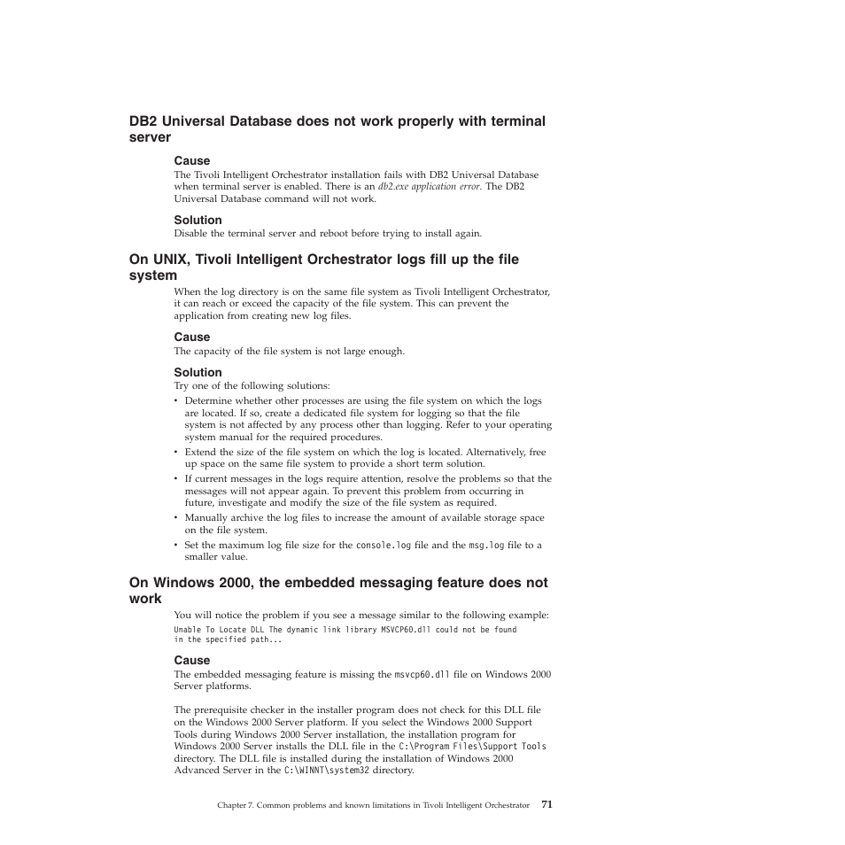 Cause, Solution, Universal | Database, Does, Work, Properly, With, Terminal, Server | IBM 51 User Manual | Page 83 / 248