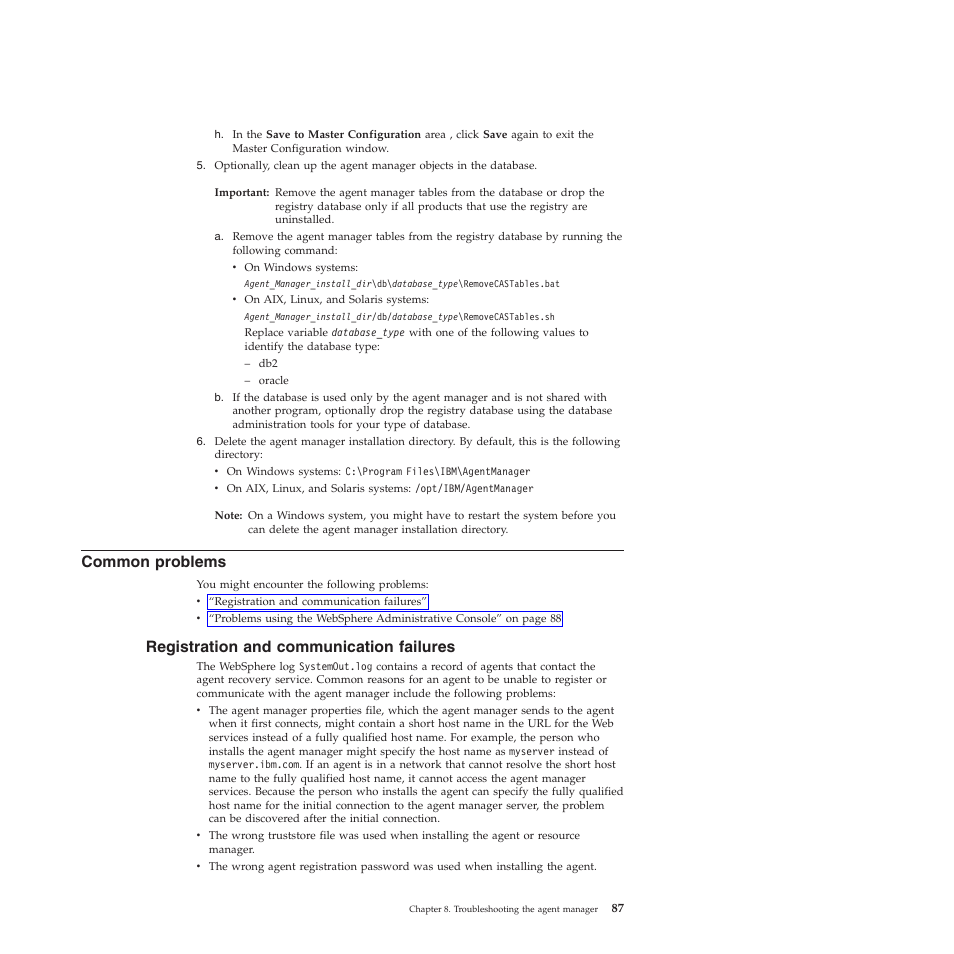 Common problems, Registration and communication failures, Common | Problems, Registration, Communication, Failures | IBM 51 User Manual | Page 99 / 248