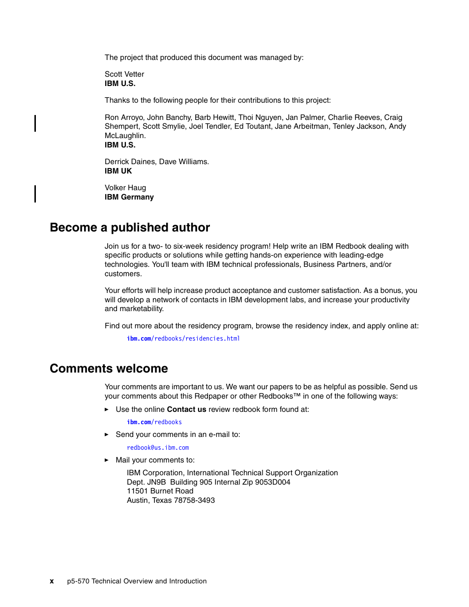 Become a published author, Comments welcome | IBM P5 570 User Manual | Page 12 / 82