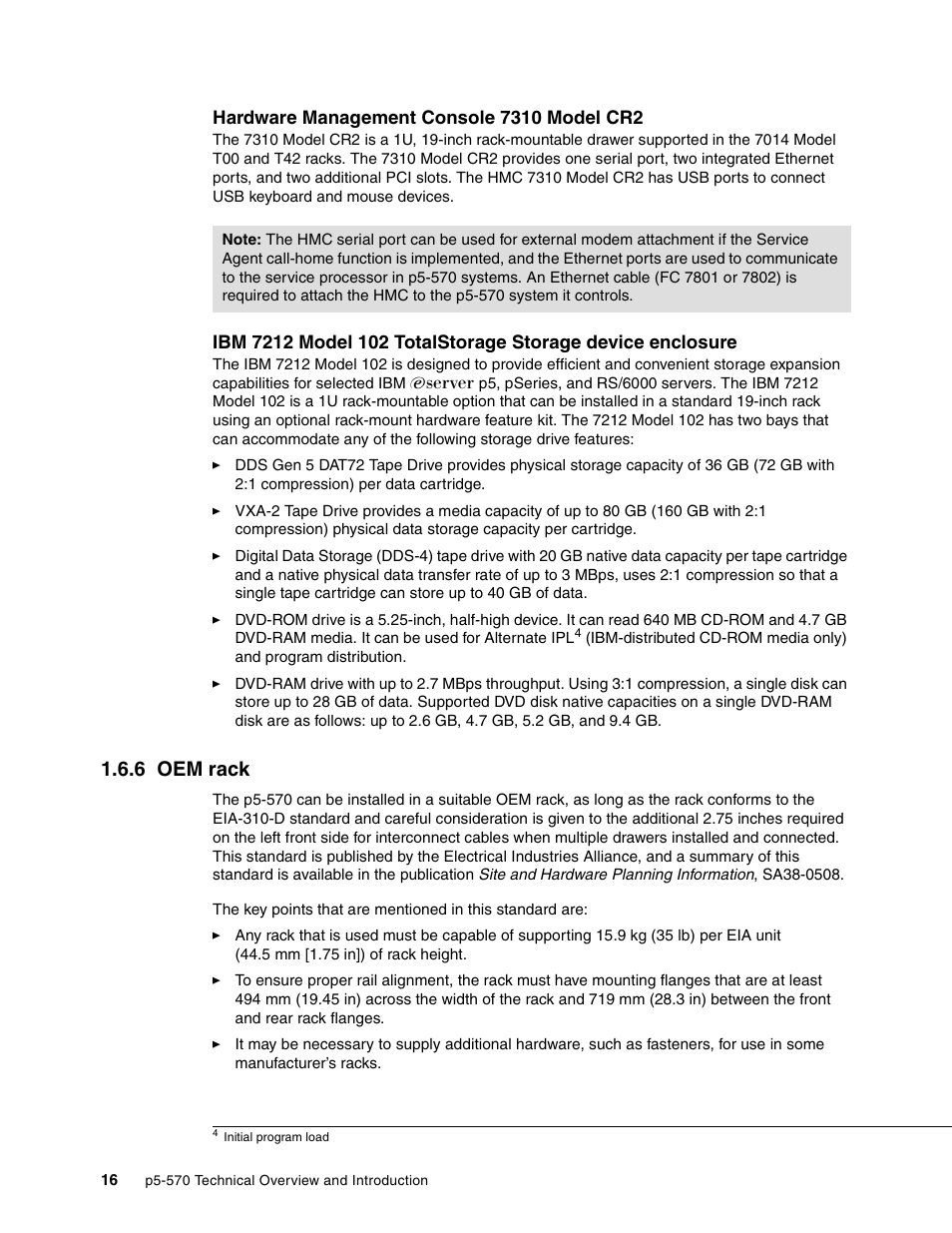6 oem rack | IBM P5 570 User Manual | Page 28 / 82