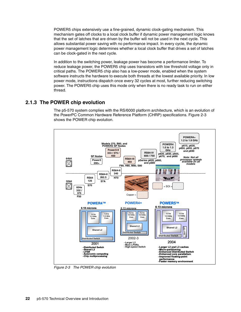 3 the power chip evolution, P5-570 technical overview and introduction, Figure 2-3 the power chip evolution | Power4 | IBM P5 570 User Manual | Page 34 / 82