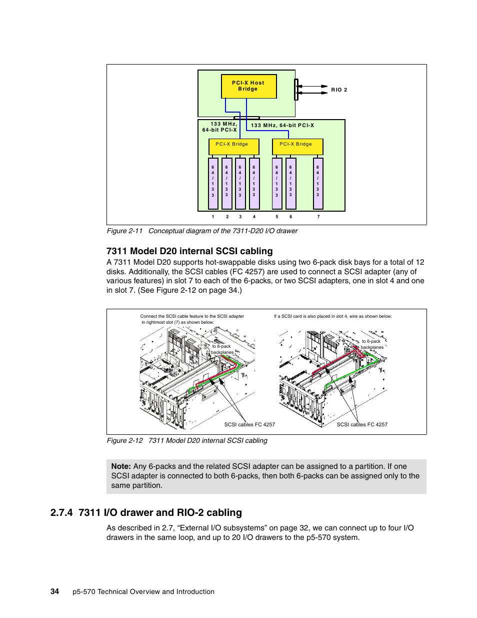 4 7311 i/o drawer and rio-2 cabling | IBM P5 570 User Manual | Page 46 / 82