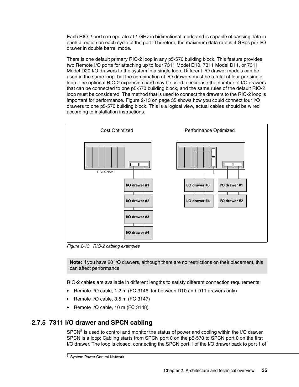 5 7311 i/o drawer and spcn cabling | IBM P5 570 User Manual | Page 47 / 82