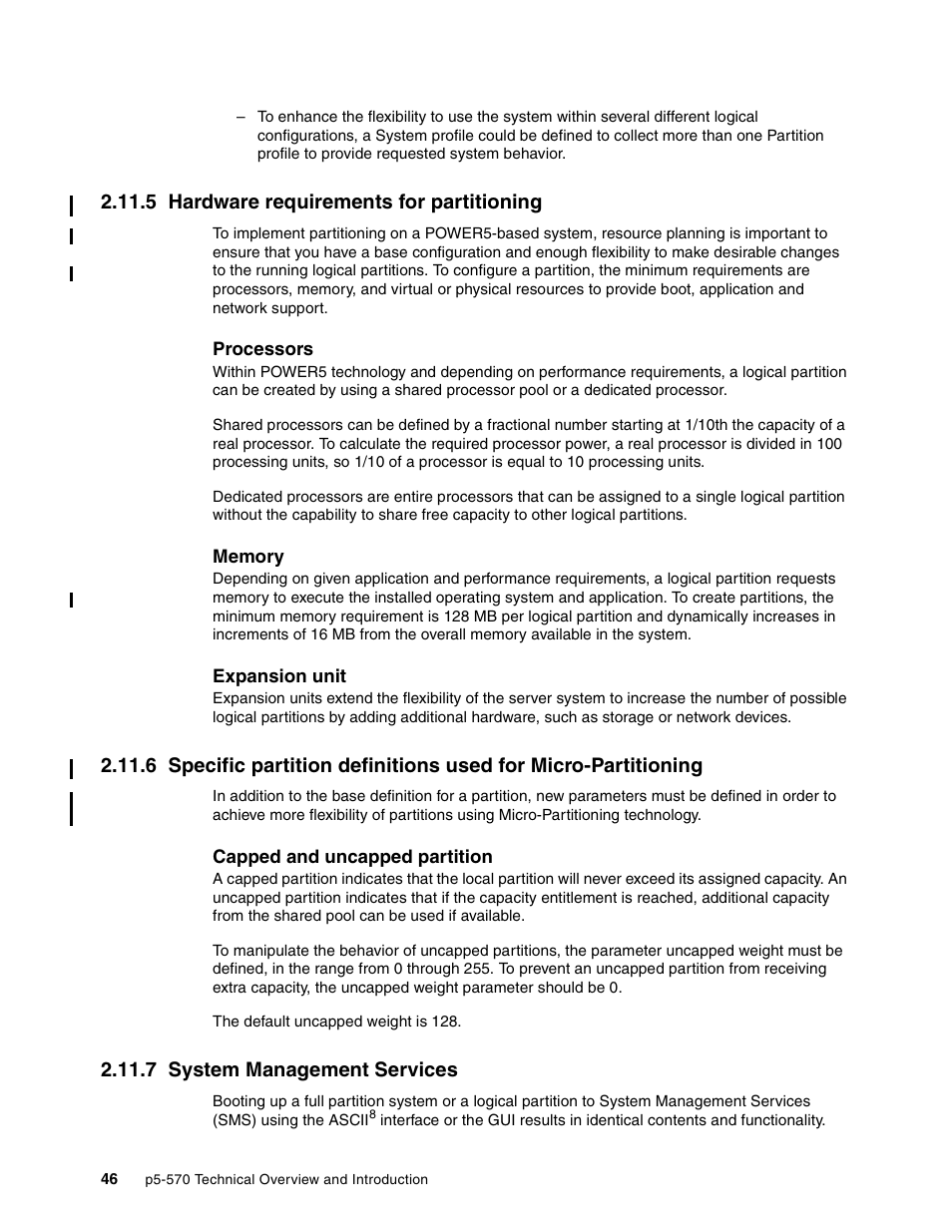 5 hardware requirements for partitioning, 7 system management services | IBM P5 570 User Manual | Page 58 / 82