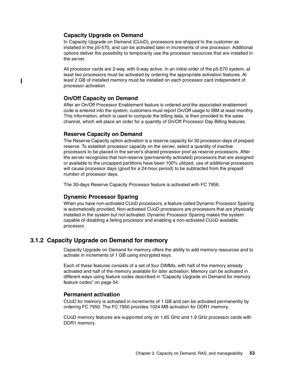 2 capacity upgrade on demand for memory | IBM P5 570 User Manual | Page 65 / 82