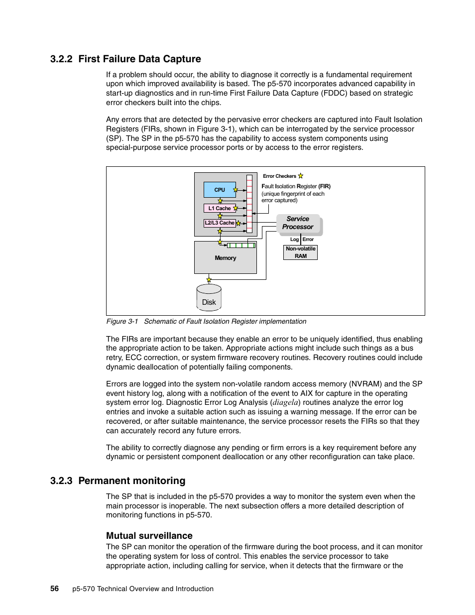 2 first failure data capture, 3 permanent monitoring, Mutual surveillance | IBM P5 570 User Manual | Page 68 / 82