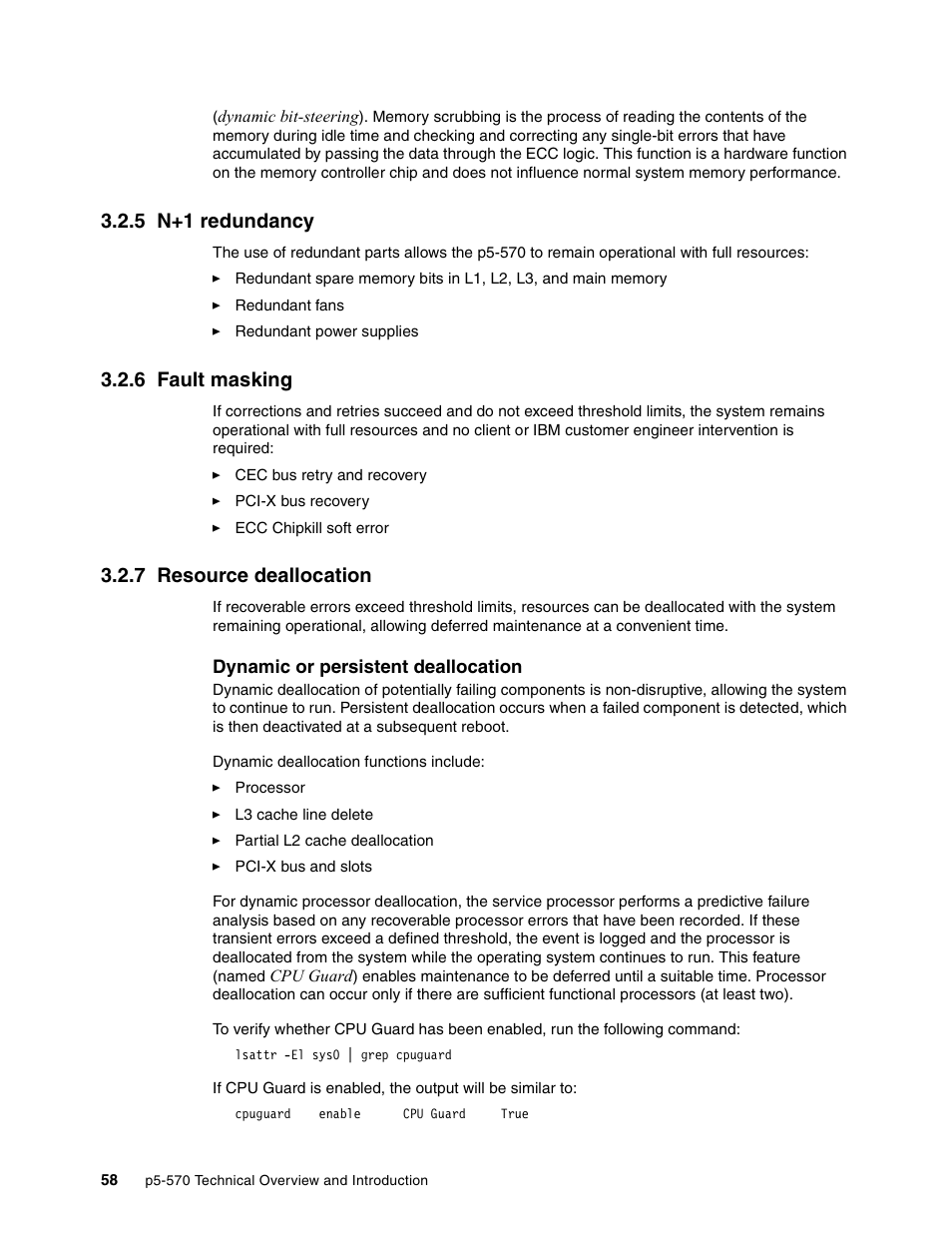 5 n+1 redundancy, 6 fault masking, 7 resource deallocation | IBM P5 570 User Manual | Page 70 / 82