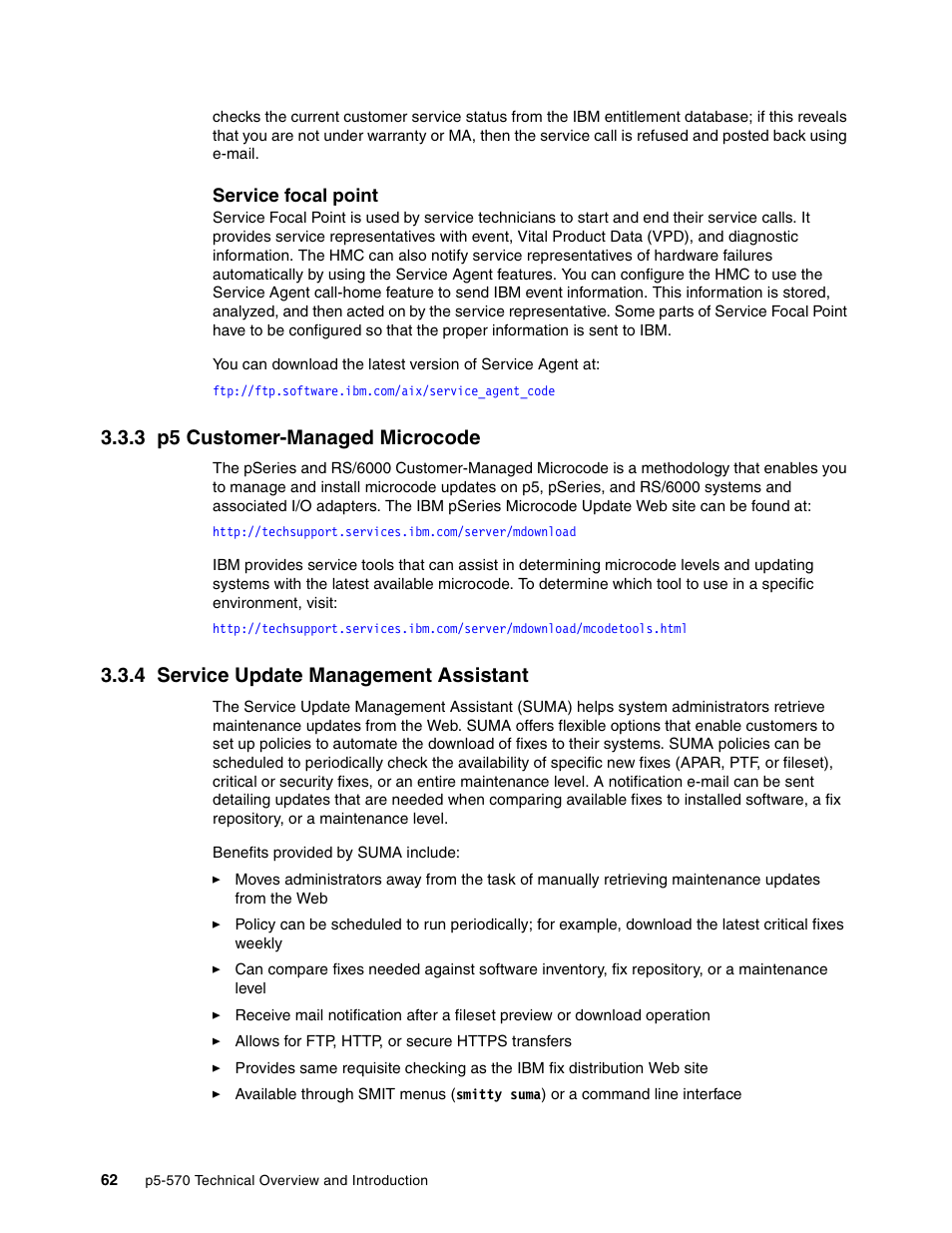 3 p5 customer-managed microcode, 4 service update management assistant | IBM P5 570 User Manual | Page 74 / 82
