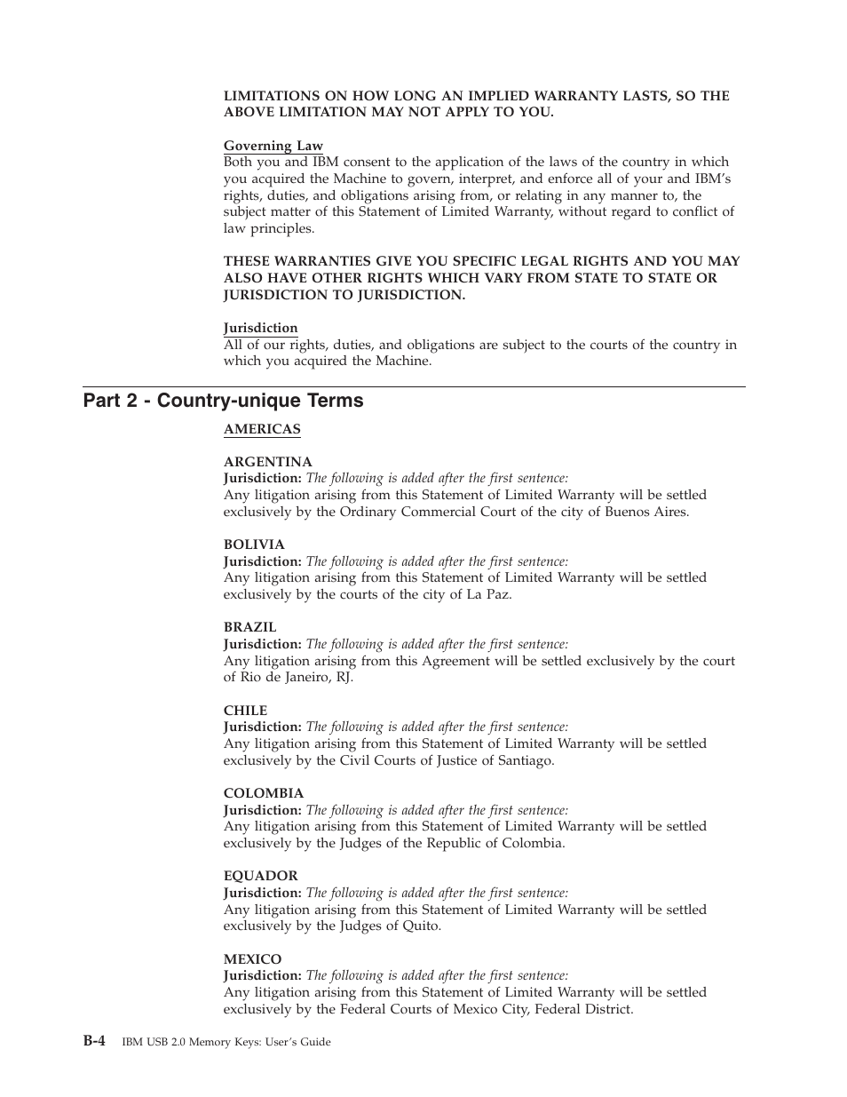 Part 2 - country-unique terms, Part, Country-unique | Terms | IBM 2 User Manual | Page 48 / 72