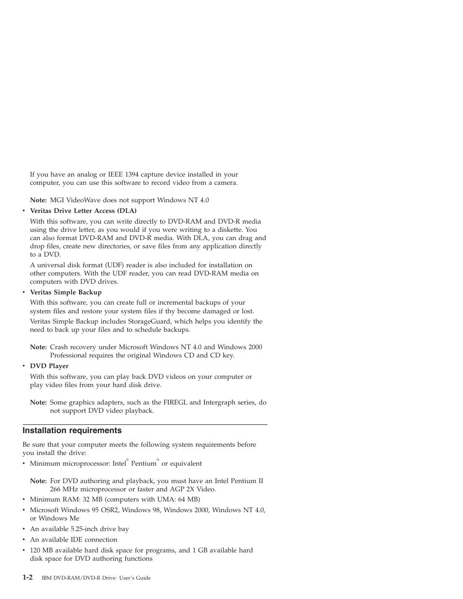 Installation requirements | IBM 22P6960 User Manual | Page 10 / 56